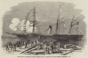 在东格林威治的Morden Wharf运送地中海电电缆